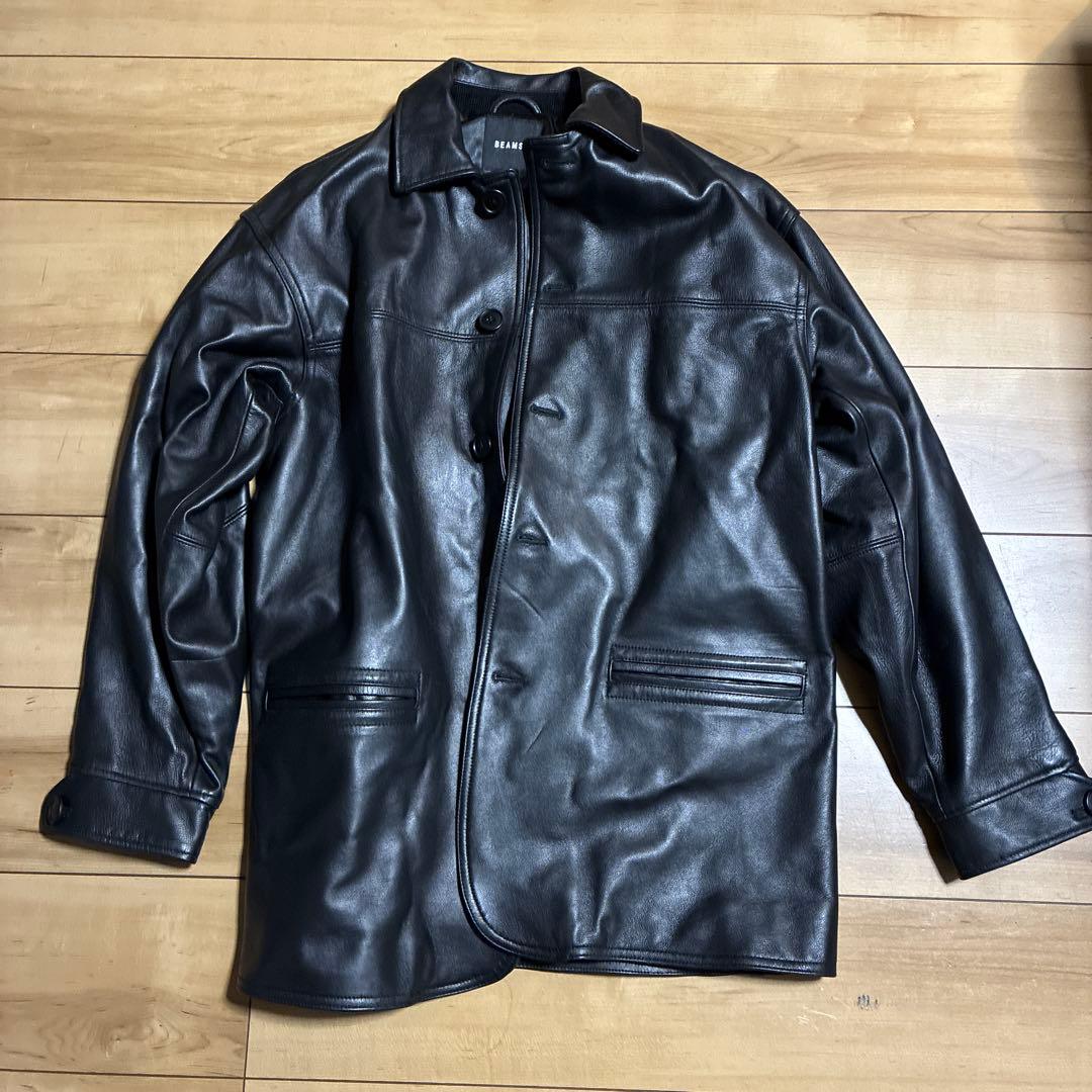 BEAMS レザー カーコート ブルゾン 23AW