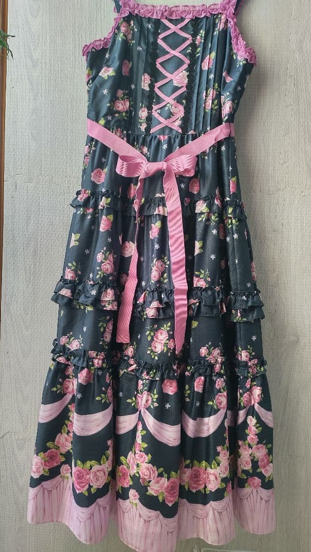 新品 フリルローズ柄キャミワンピース Emily Temple cute ドレス