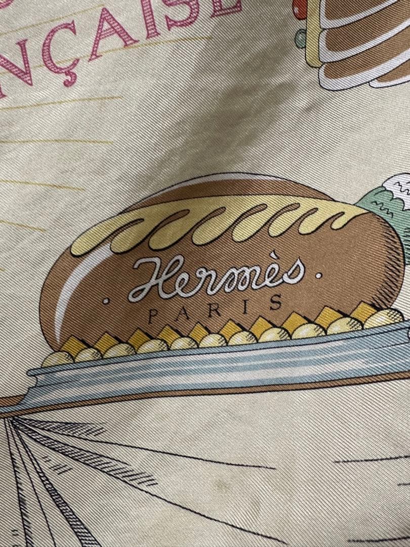Hermès シルク スカーフ料理テーマ