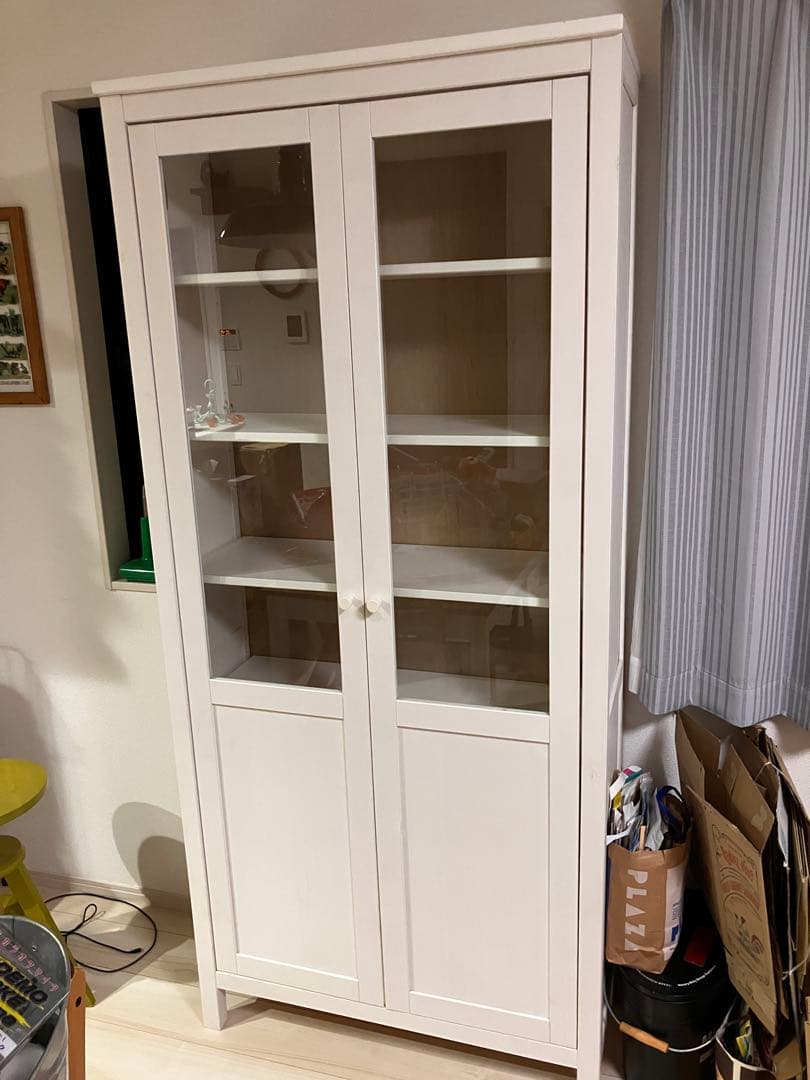 イケヤ　HEMNES ヘムネス　コレクションケース　リビング　食器棚　収納家具