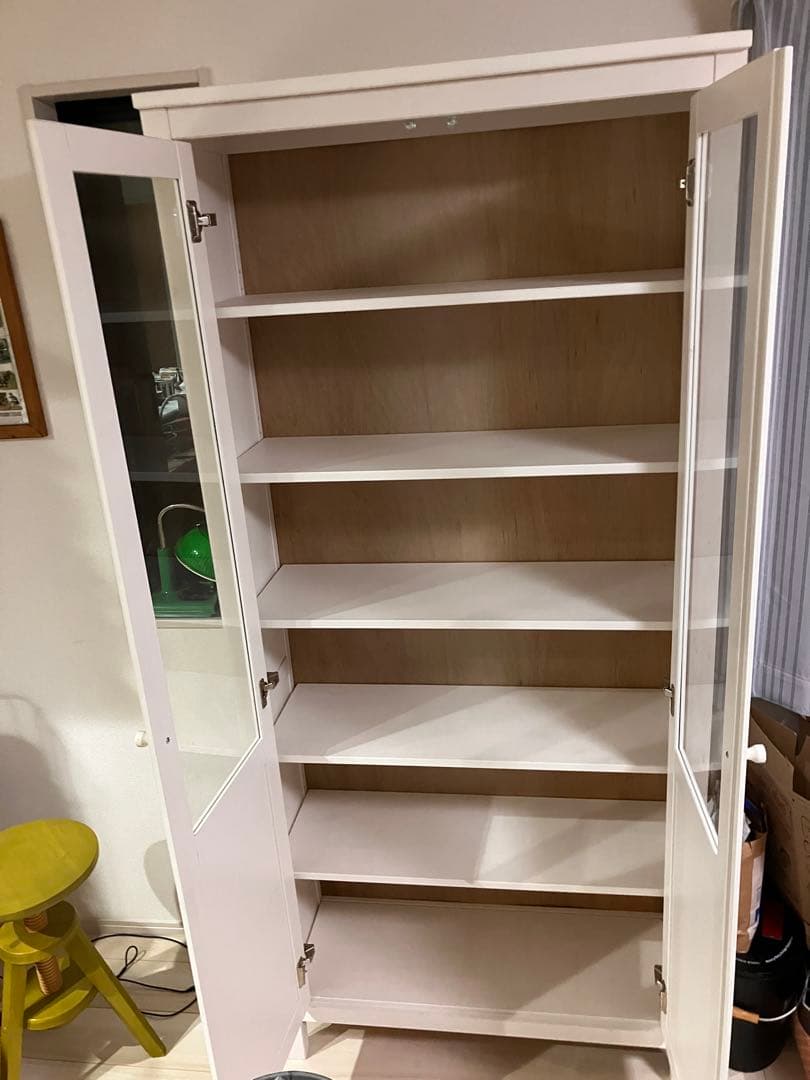 イケヤ　HEMNES ヘムネス　コレクションケース　リビング　食器棚　収納家具