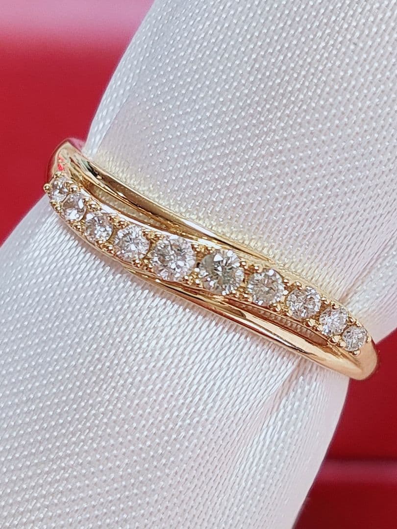 2026年 新作 未使用品 k18 天然ダイヤモンド 0.15ct リング