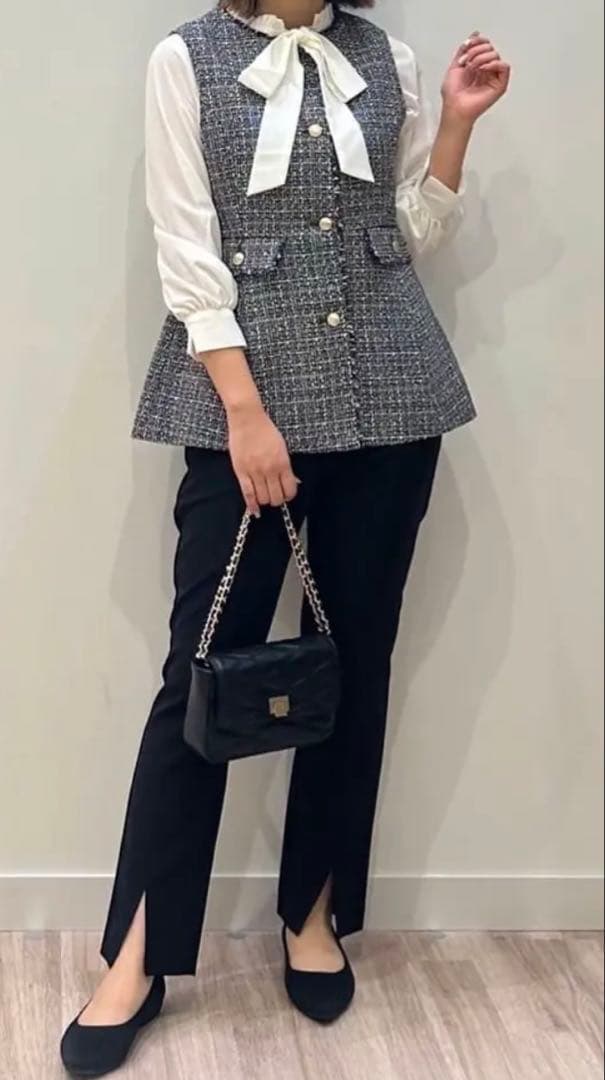 ファンシーツイードペプラム ジレ ANY SIS any sis
