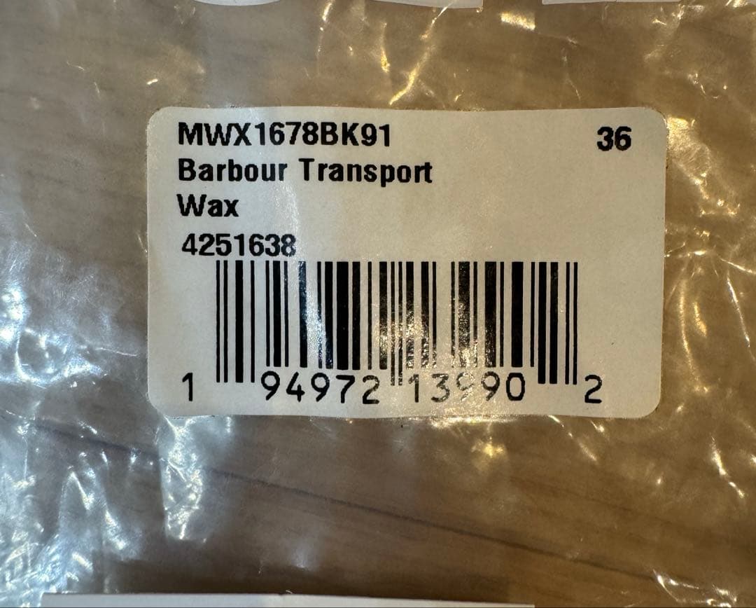 Barbour バブアー TRANSPORT トランスポートWAX ブラック36