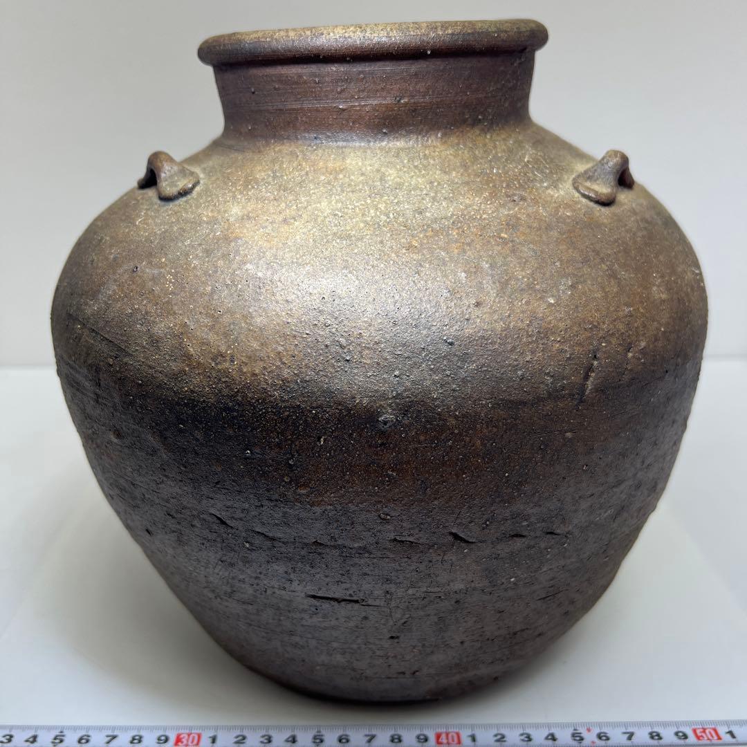 専用　古備前　桃山~江戸前　三ツ耳壺　高さ約27㎝　東Y8-0130④