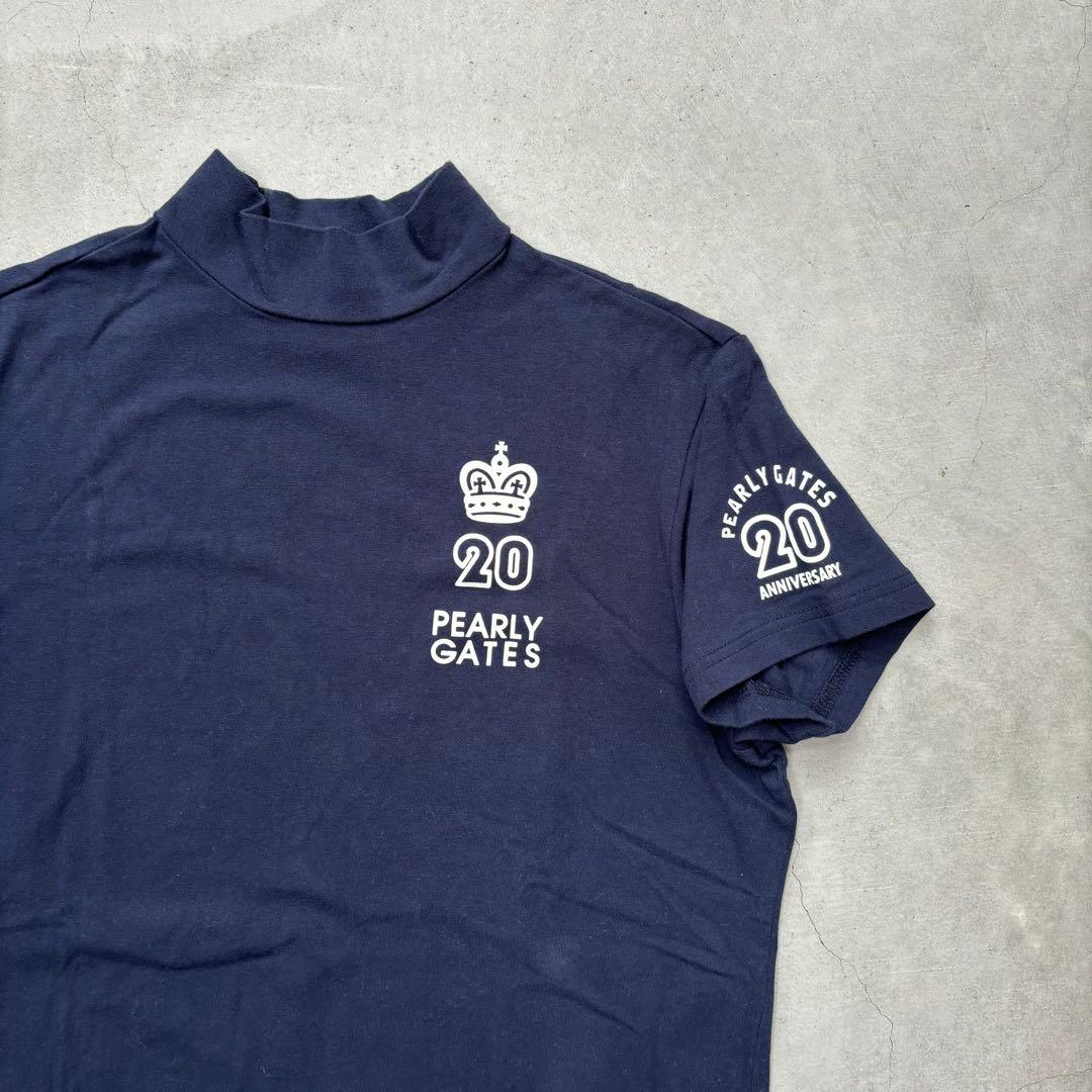 PEARLY GATES パーリーゲイツ モックネック半袖Tシャツ ロゴプリント