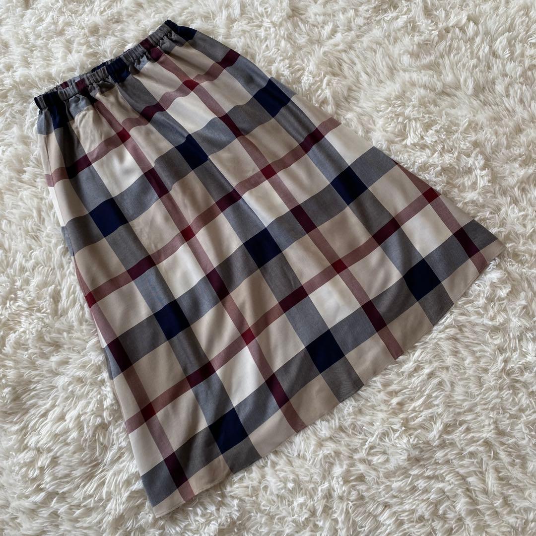 ブルーレーベルクレストブリッジ　ロングワンピース　セットアップ　チェック　38