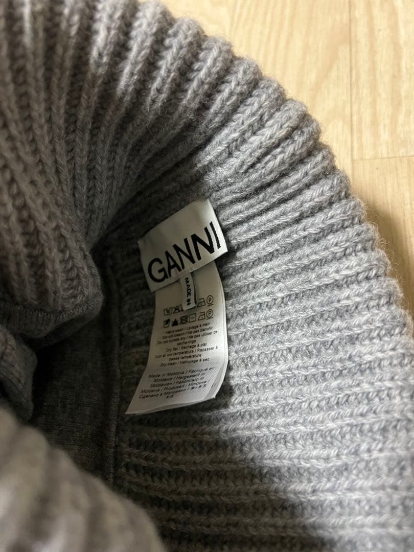 GANNI ニット帽 グレー