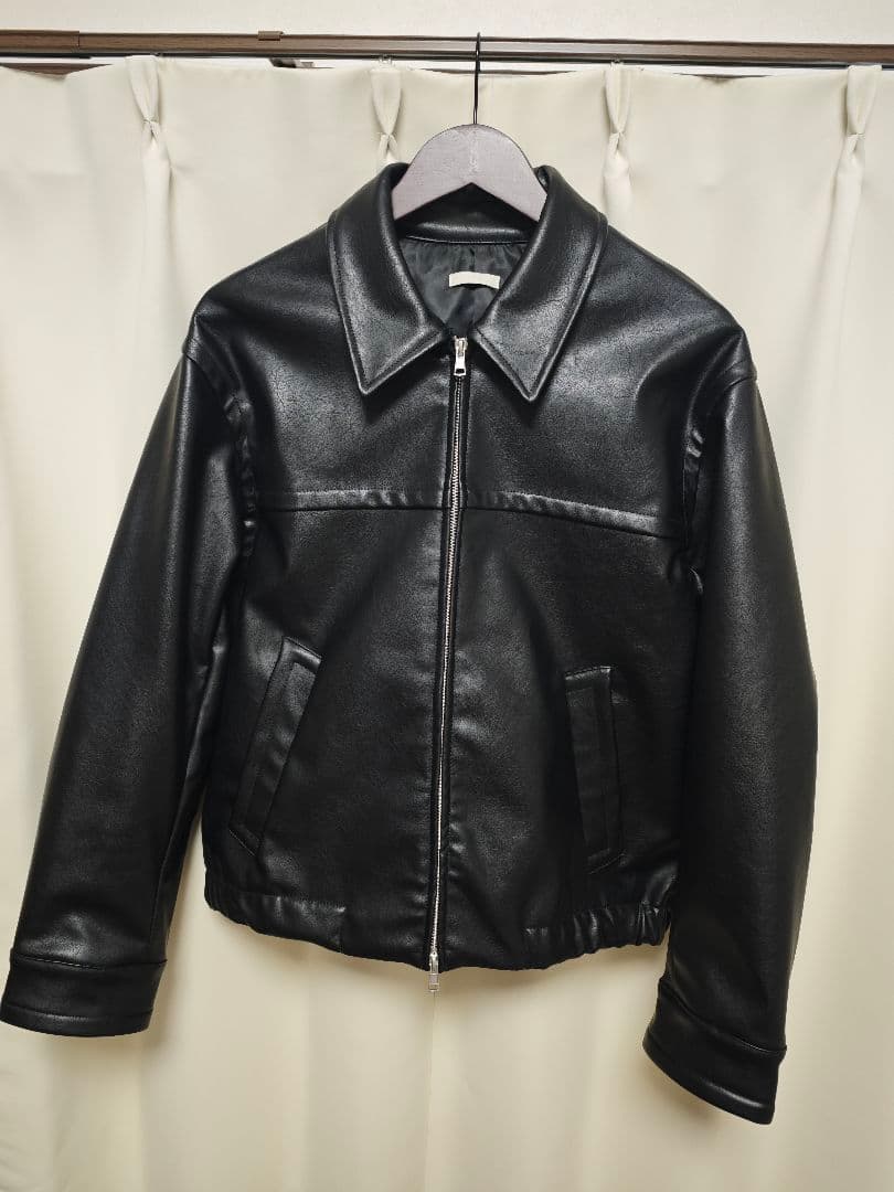 wym ARTIFICIAL GRAIN ZIP BLOUSON 黒 Ｍ 美品