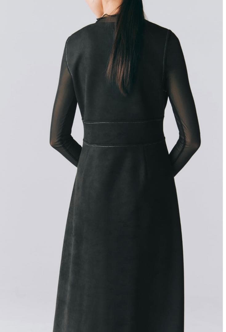 ZARA フェイク スエード ステッチ ジャンパー スカート L ワンピース