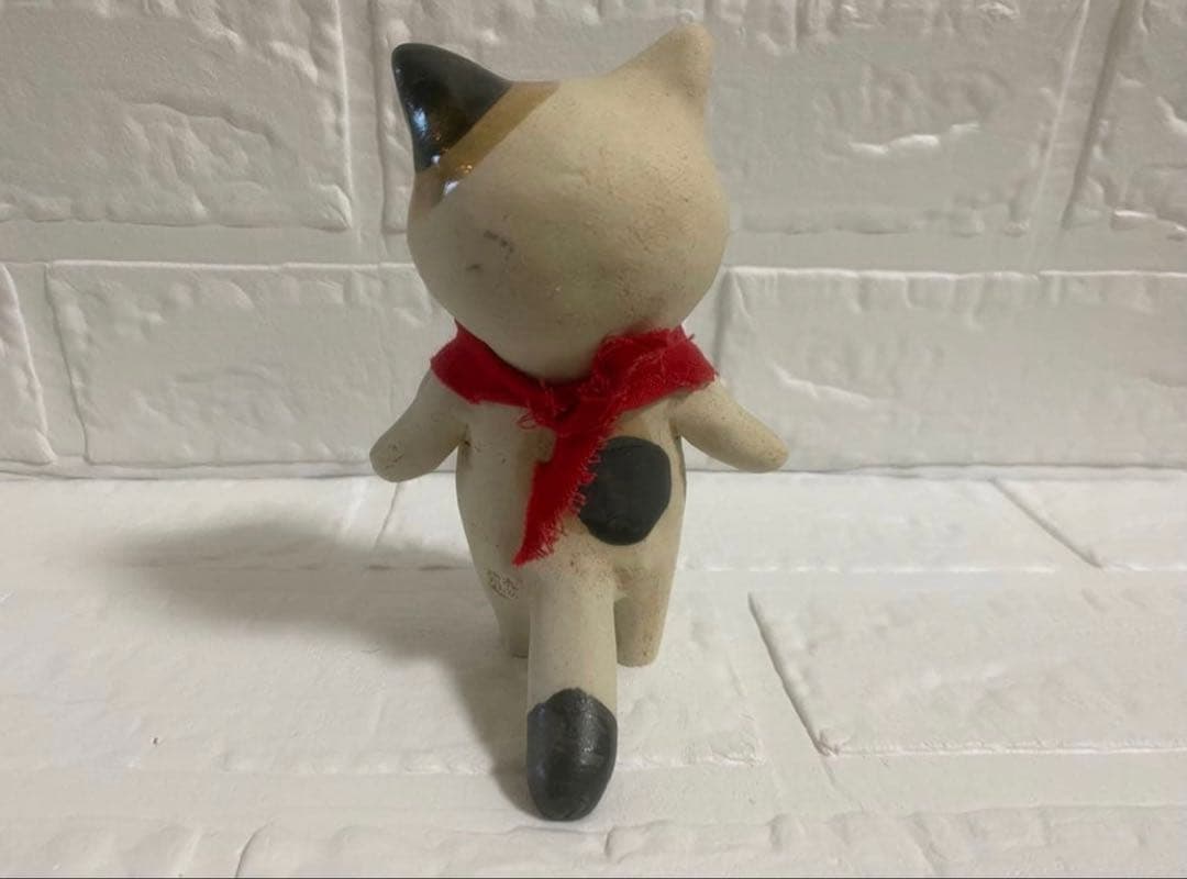 中古品【茶トラ猫＆三毛猫】2個セット♡布施猫笑店♡陶器製♡