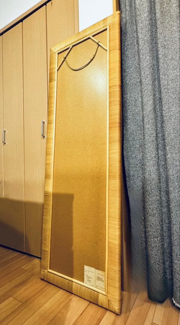 廃盤・希少 【無印良品】 ヴィンテージ ラタンミラー 158×54