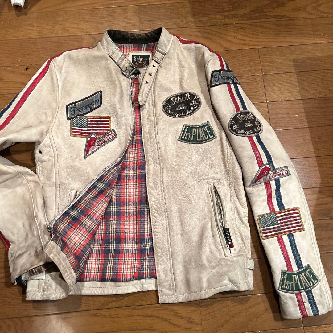Schott レザージャケット M クラシックレーサー　カスタム　ライダース