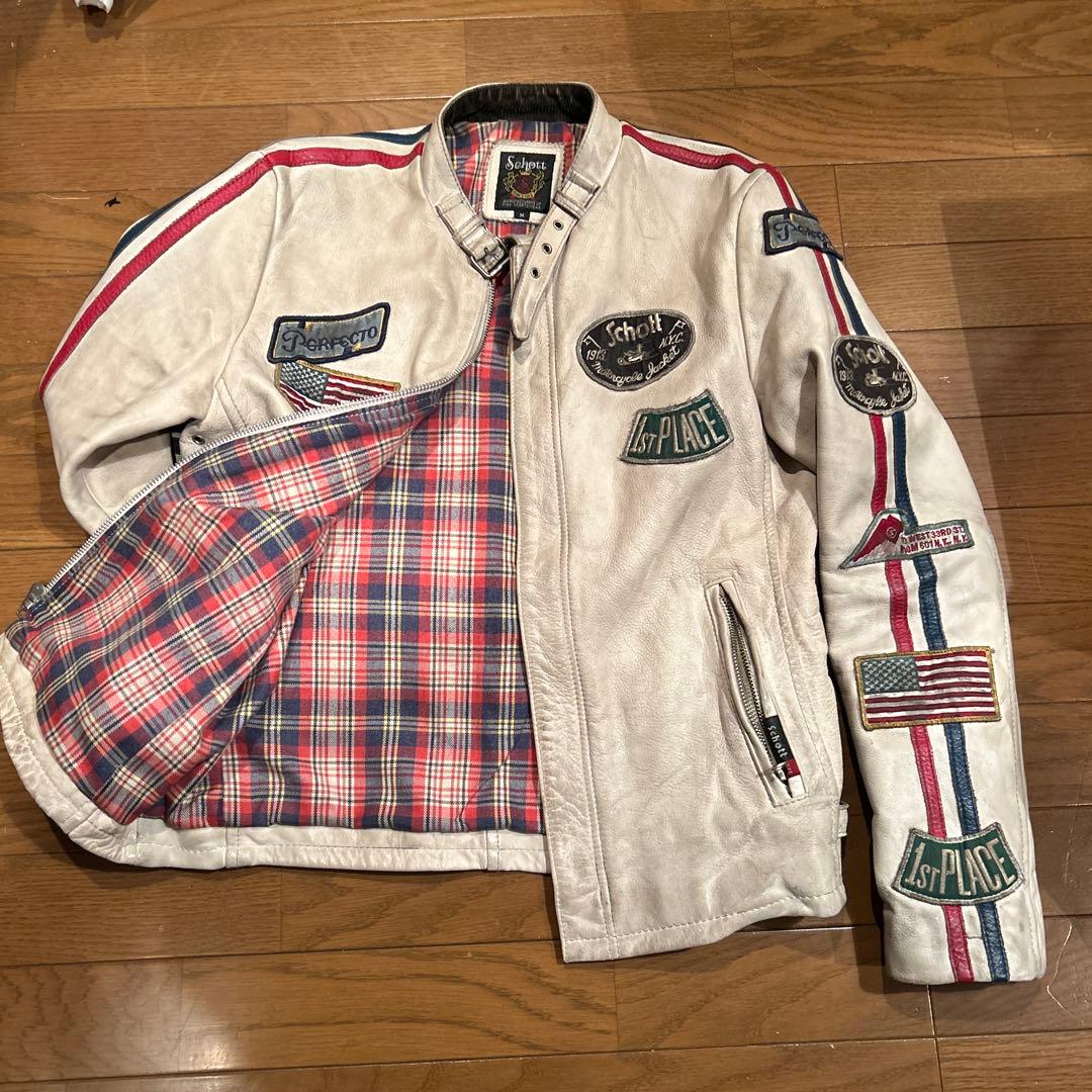 Schott レザージャケット M クラシックレーサー　カスタム　ライダース