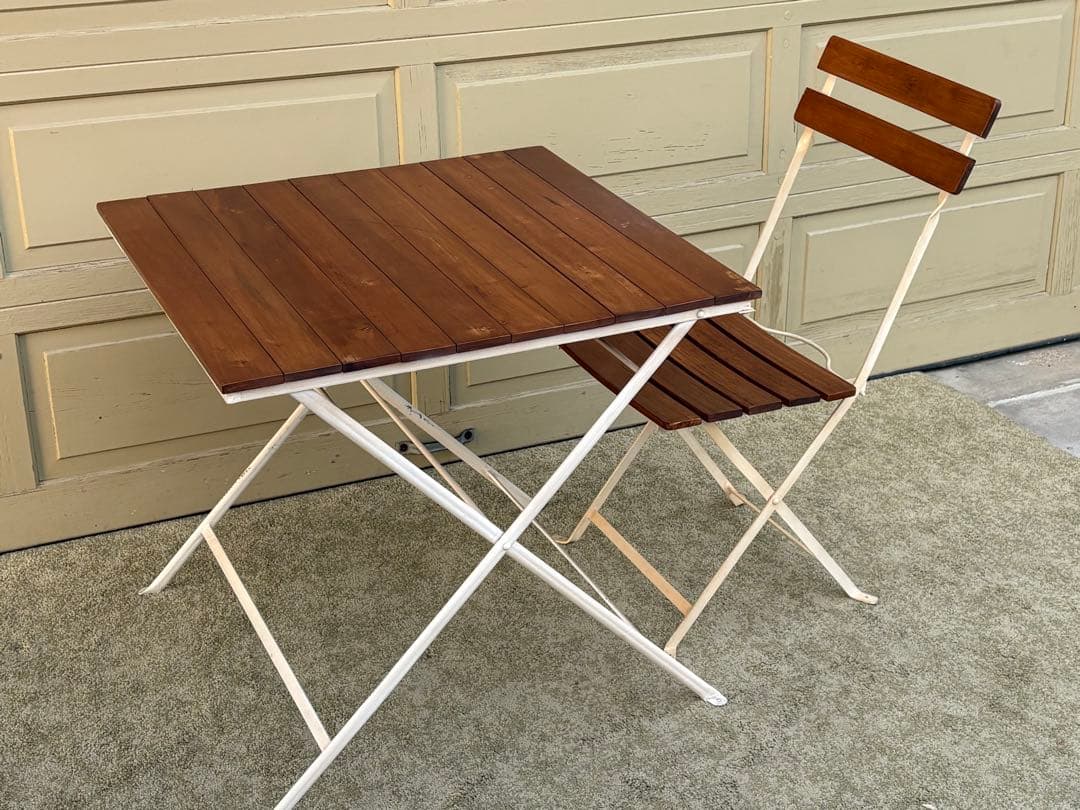 ACTUS系 折りたたみ カフェテーブル 木製アイアン フォールディングテーブル