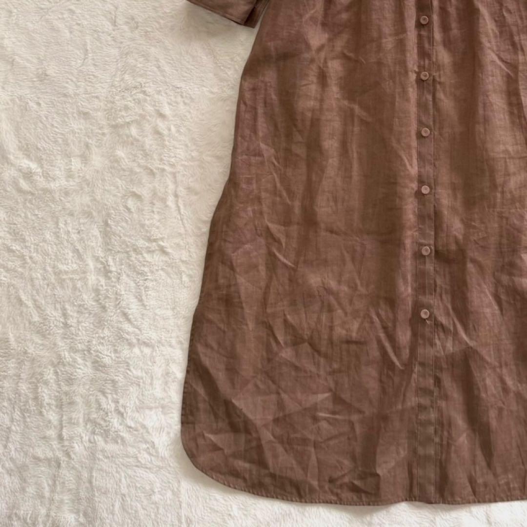 ほぼ未使用品✨BEIGE.リネン100% ロングワンピース Aライン L