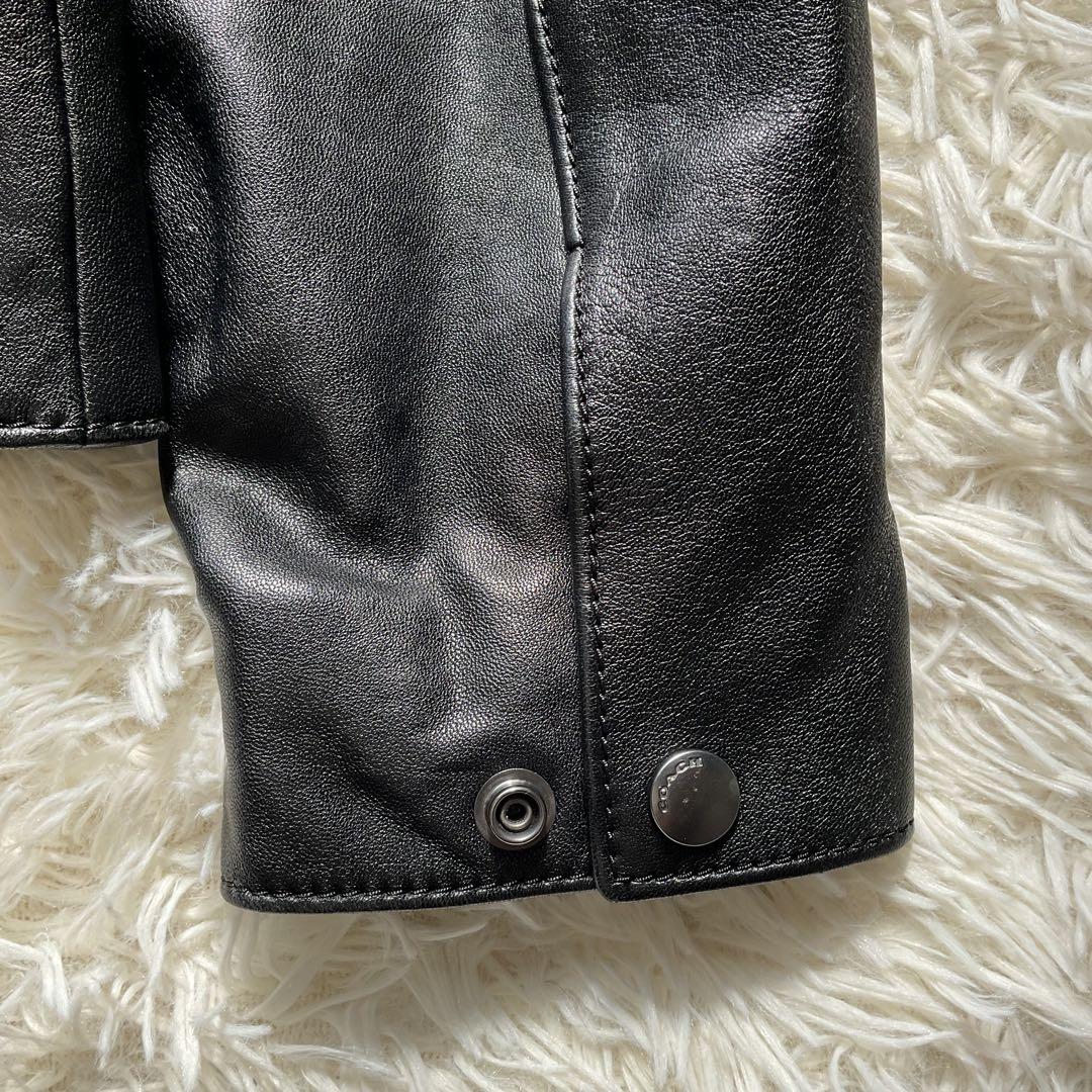 未使用級✨COACH レザージャケット　シングルライダース　M 黒　88799