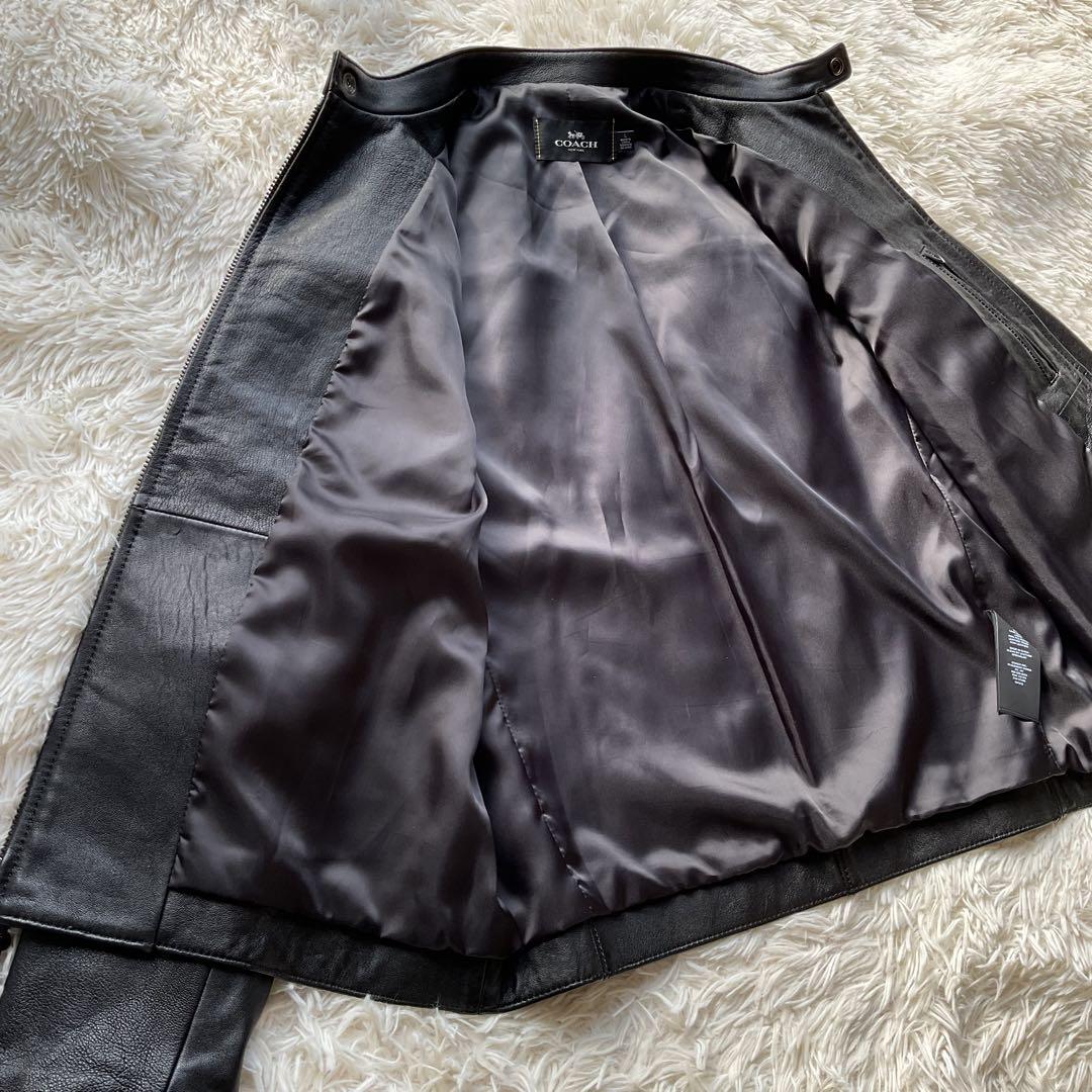未使用級✨COACH レザージャケット　シングルライダース　M 黒　88799