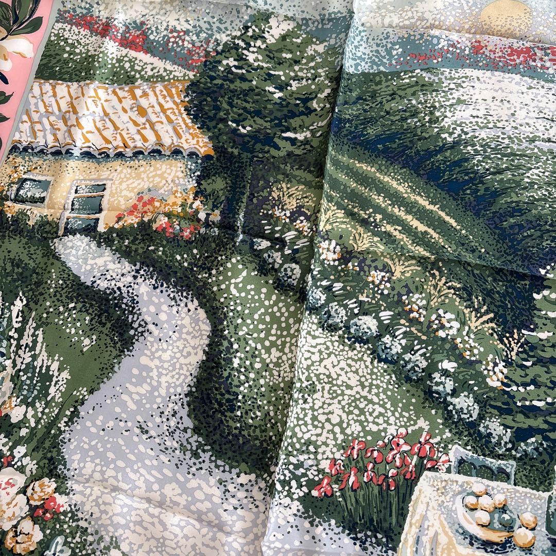 ラルフローレン　スカーフ　風景画　RALPH LAUREN 花柄