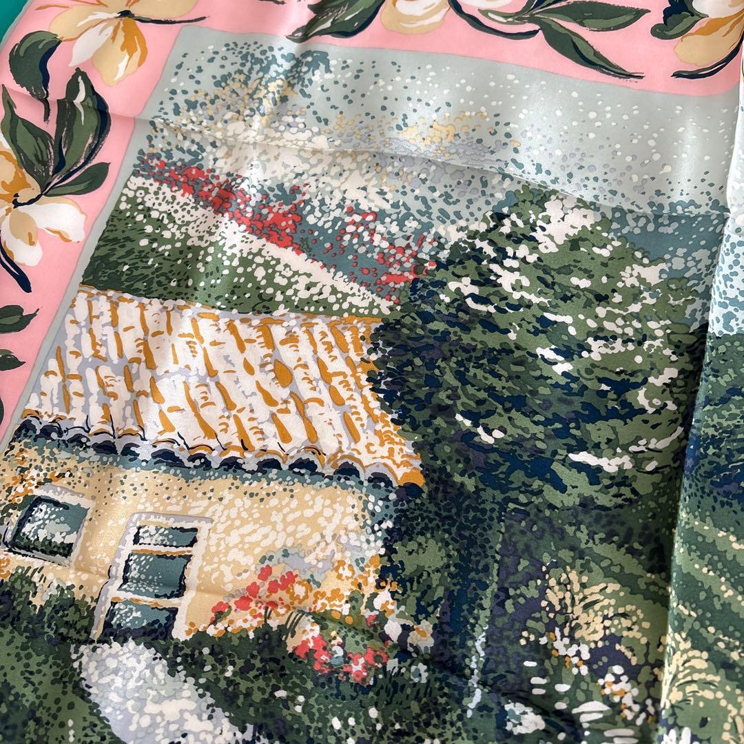 ラルフローレン　スカーフ　風景画　RALPH LAUREN 花柄