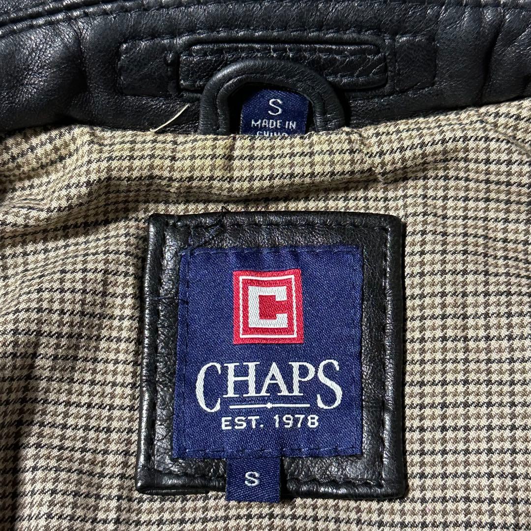 CHAPS RALPH LAUREN ラムレザー ジャケット S 黒 使用感強
