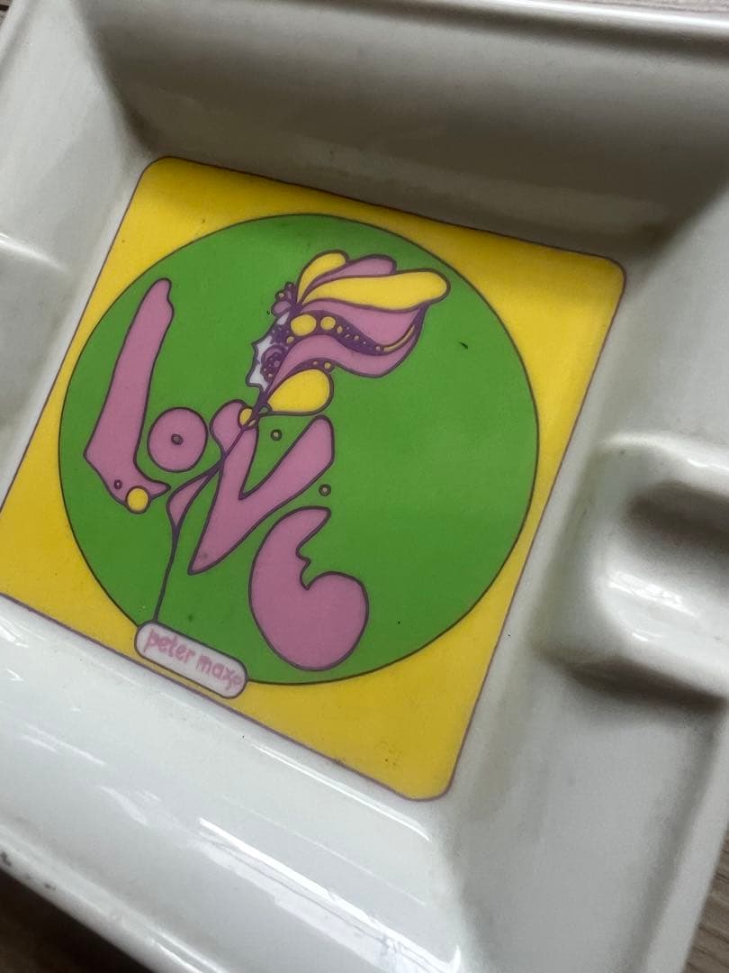 90’sピーター マックスLOVEアシュトレイ Peter max小物入れ