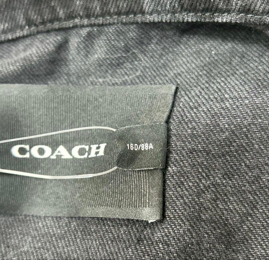 COACH デニムジャケット シグネチャー 総柄 ブラック メンズ