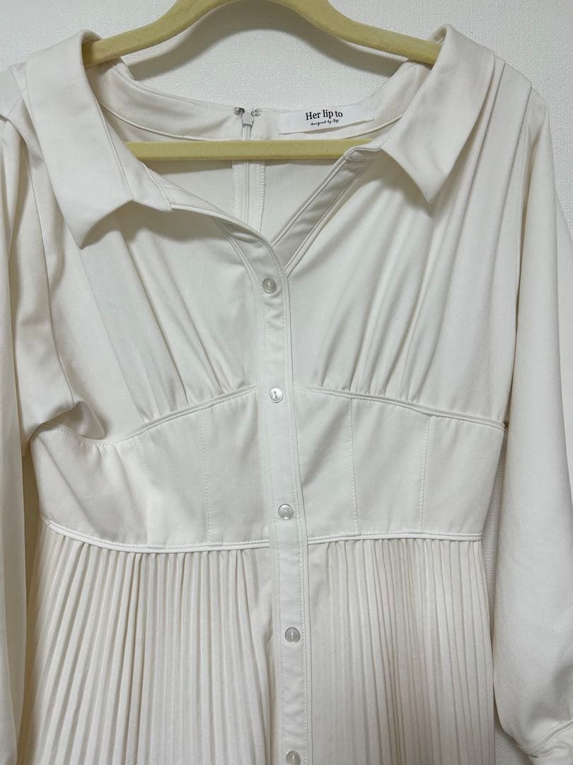 ワンピース herlipto Pleated Open Shirt Dress
