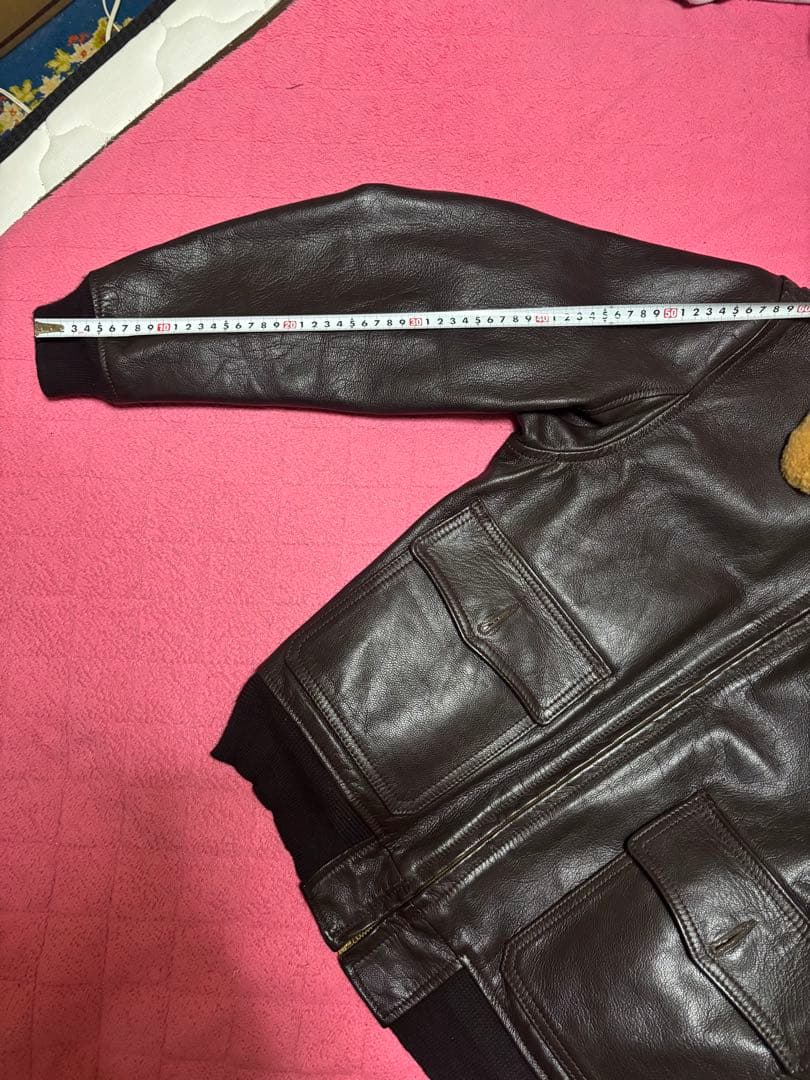 エアロレザー　G-1レザージャケット　本革　ブラウン系　38