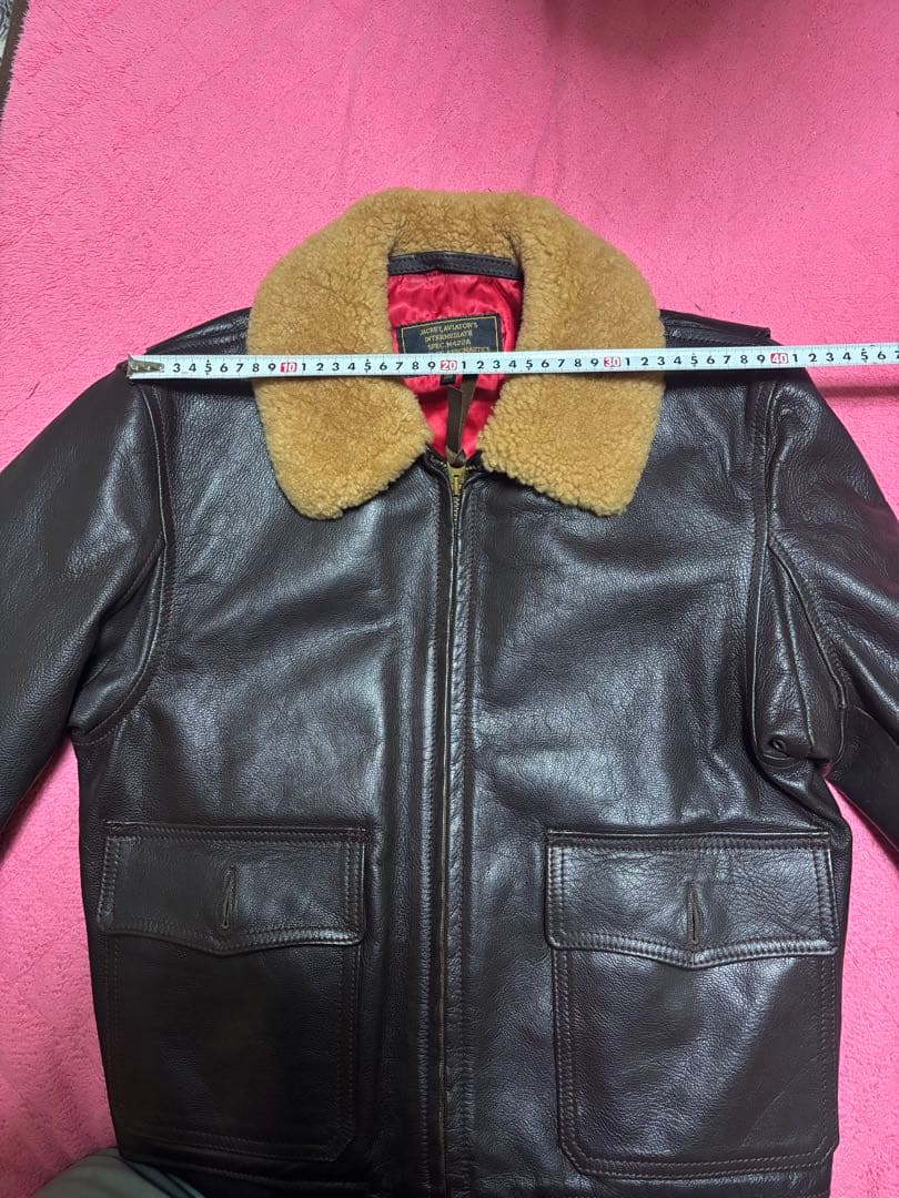 エアロレザー　G-1レザージャケット　本革　ブラウン系　38