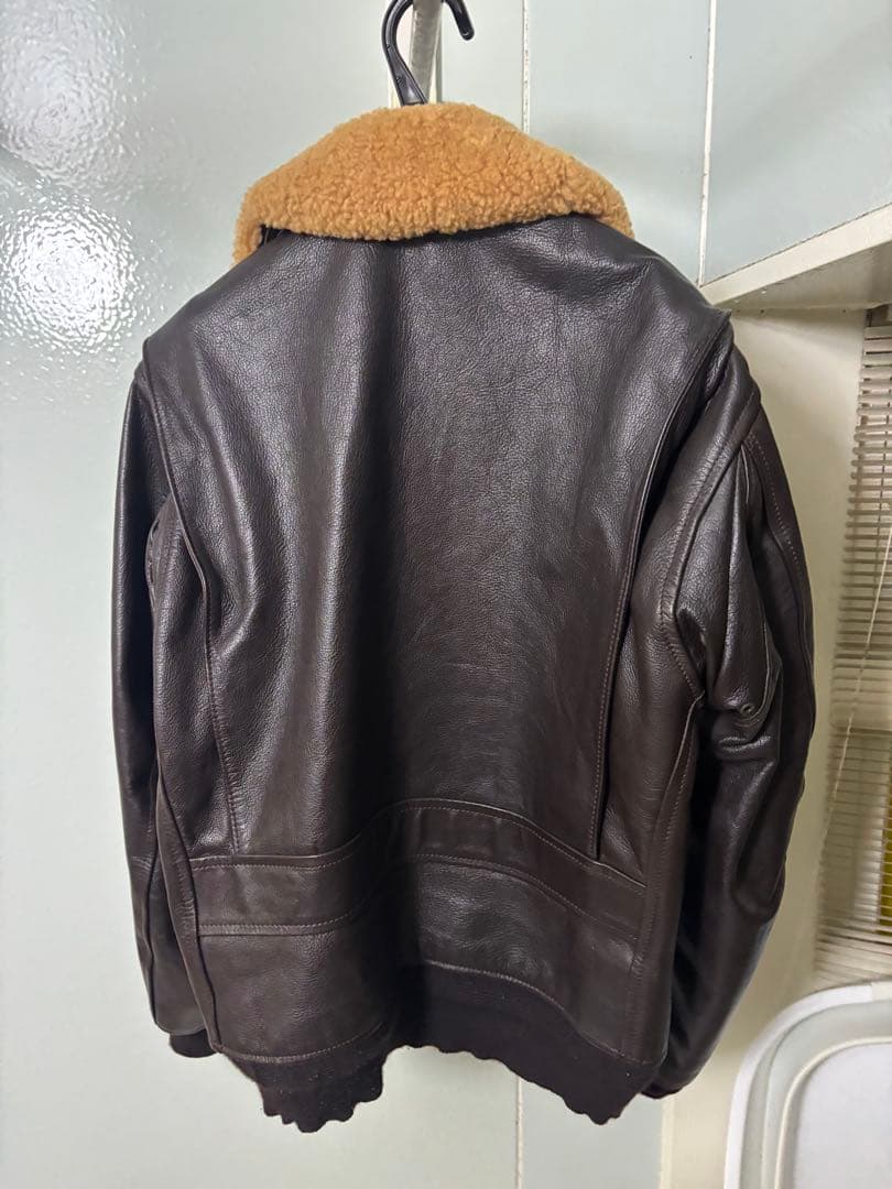 エアロレザー　G-1レザージャケット　本革　ブラウン系　38