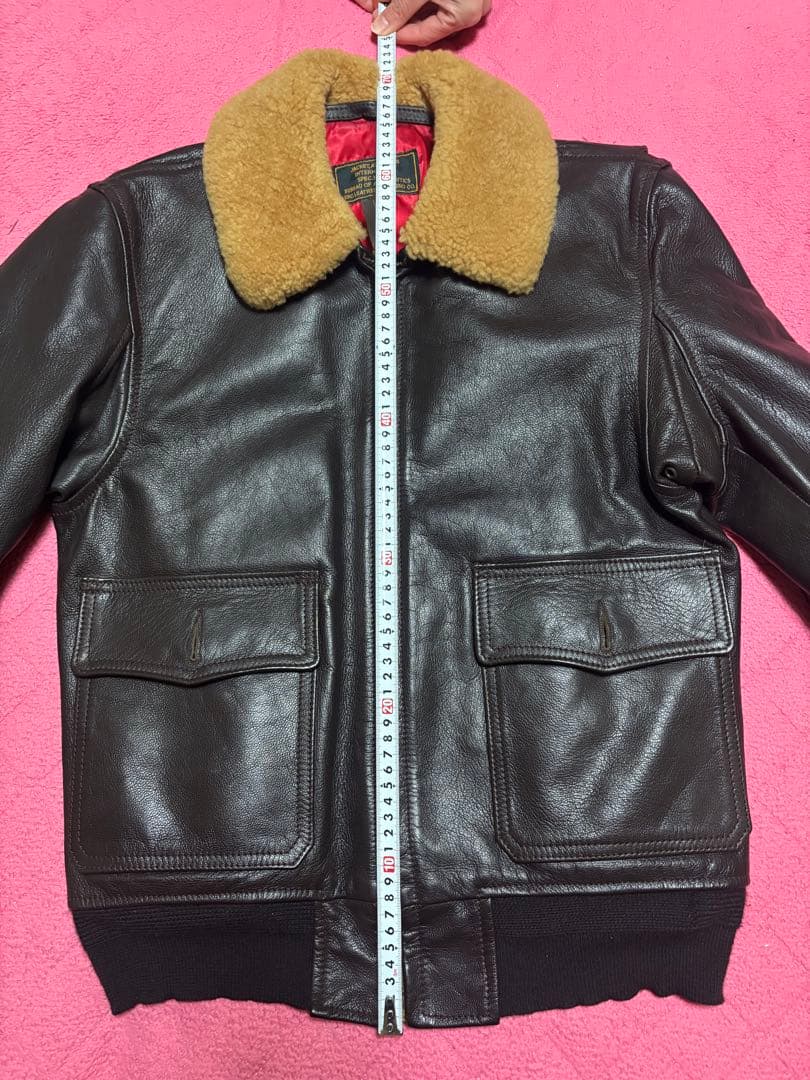 エアロレザー　G-1レザージャケット　本革　ブラウン系　38