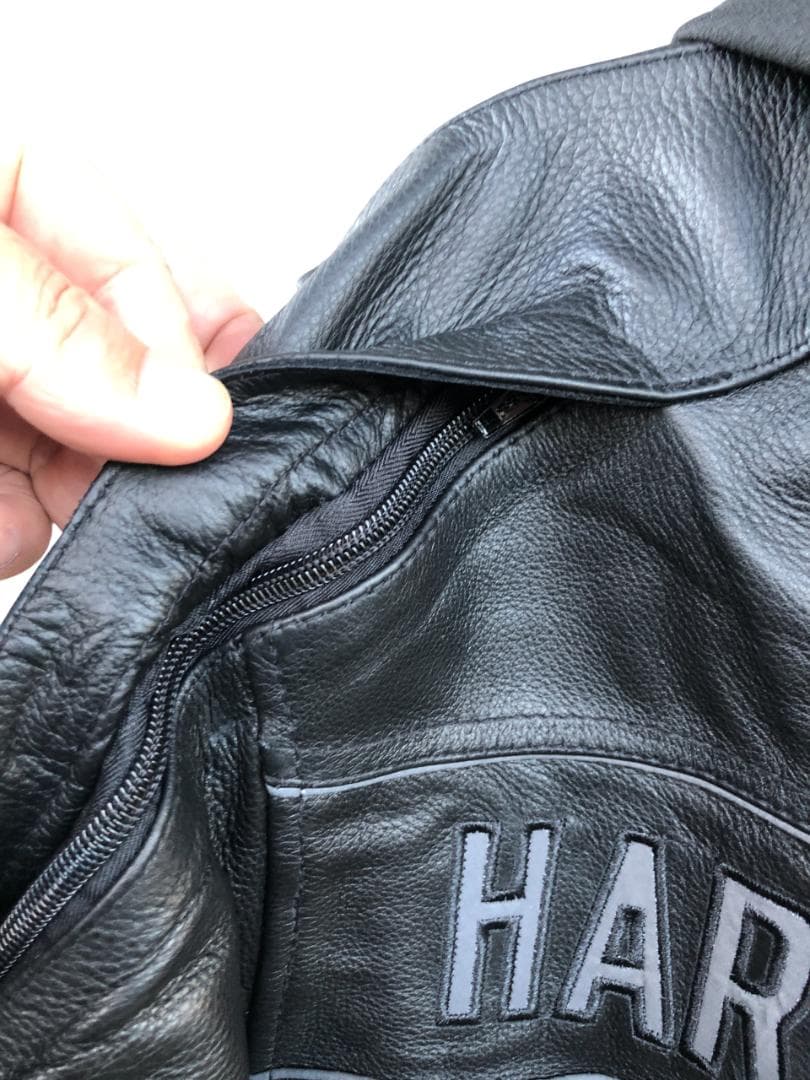 新品 Harley-Davidsonフード付きライダースレザージャケット 2XL
