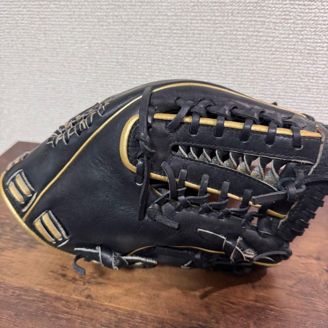 Wilson ウィルソン　オールラウンド　グローブ 軟式 黒×金 土手紐抜