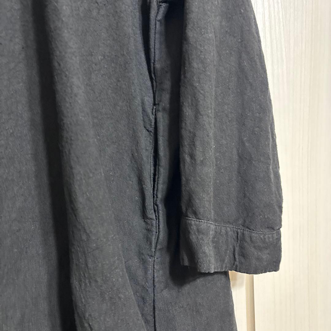 nest robe リネン近江晒しロールカラーブラウス