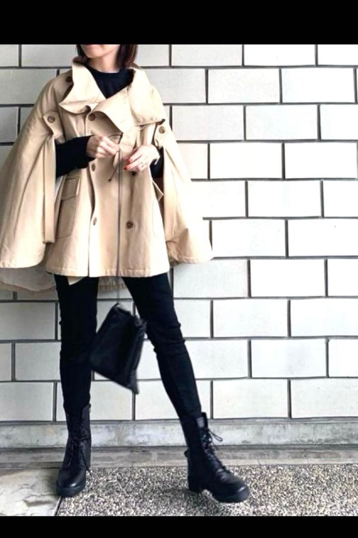 ella_selectshop トレンチケープ　トレンチコート　ポンチョ