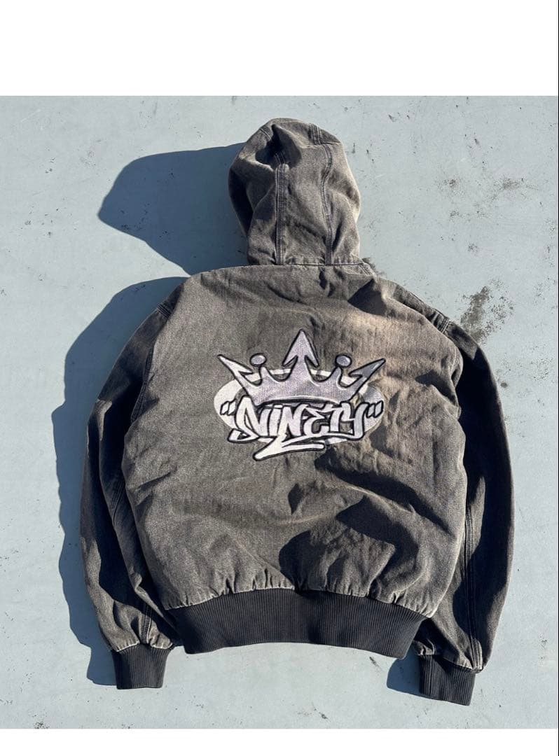 ジャケット・アウター 9090 King Logo Slub Denim Zip Hoodie XL