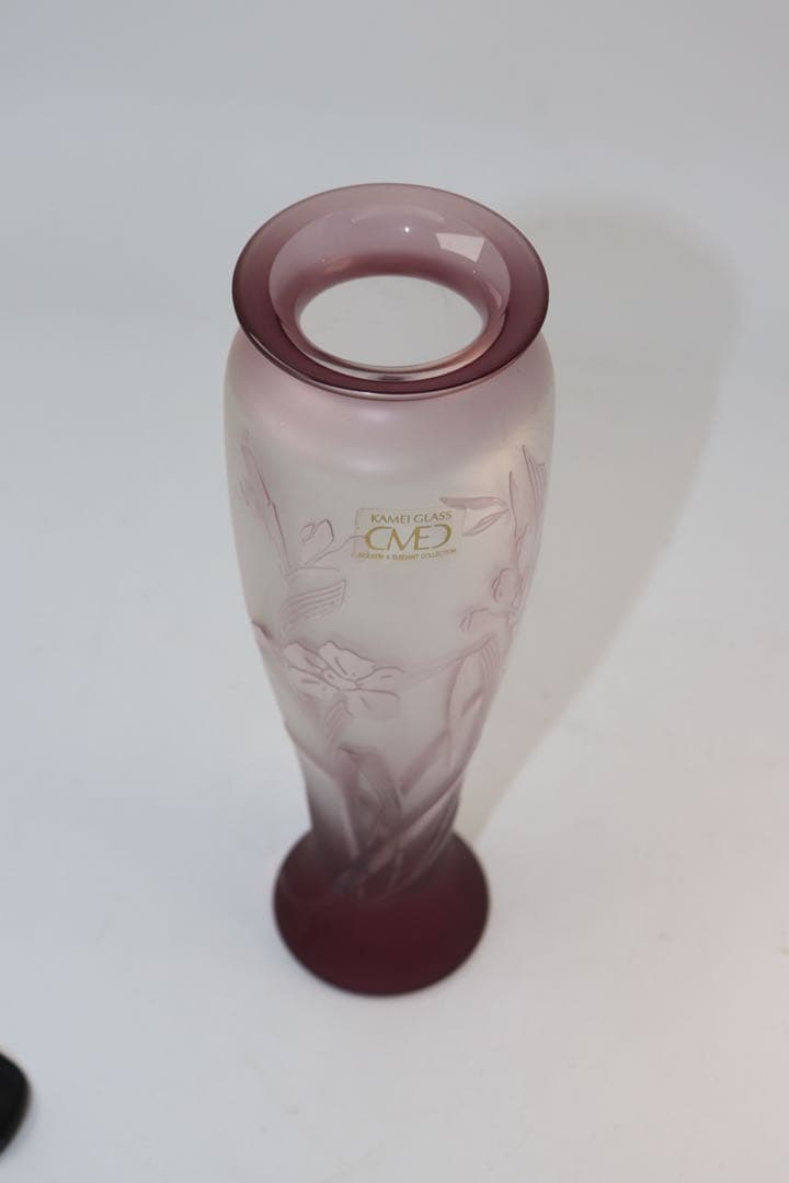 KAMEI GLASS 花瓶 グラデーションパープル 21cm