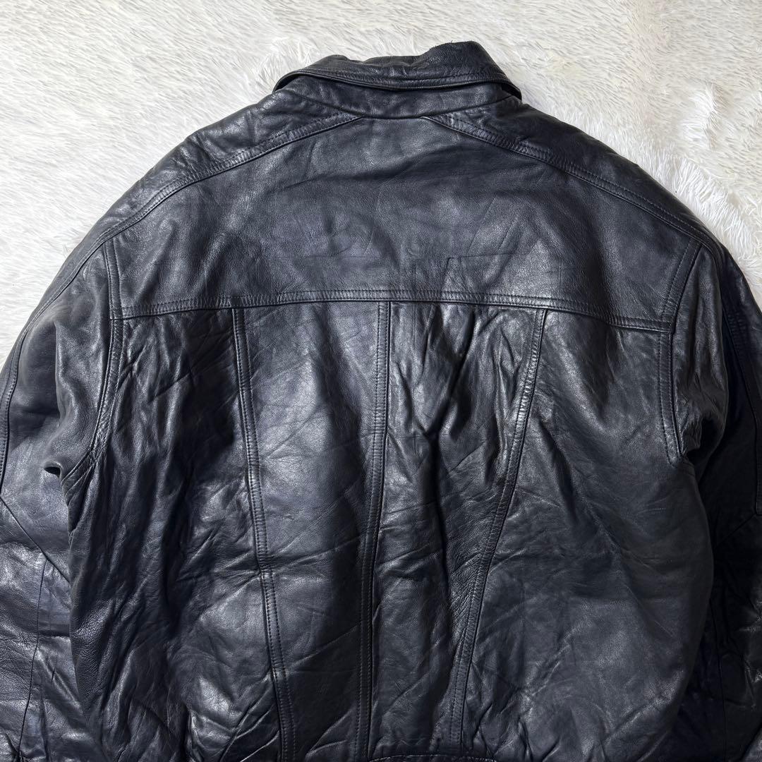 【90s】A-2 ブラックレザー フライトジャケット M 超短丈 牛革
