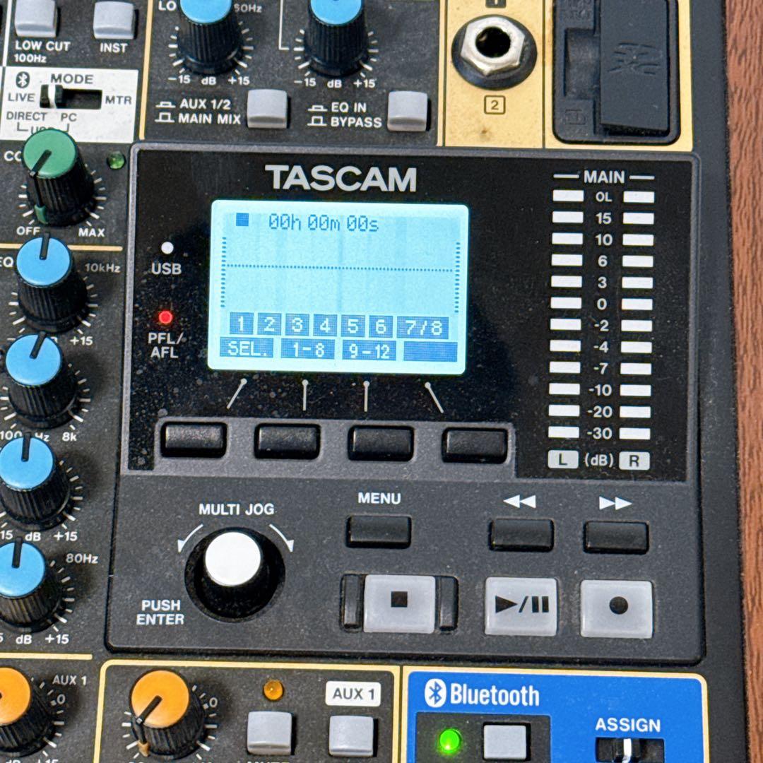 【動作品】TASCAM レコーディングミキサー MODEL12 ケース付属