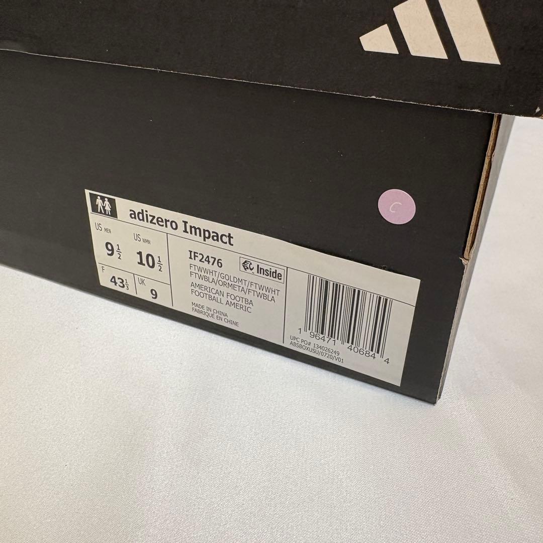 Adizero Impact Cleats　WHT/GLD　27.5㎝　C