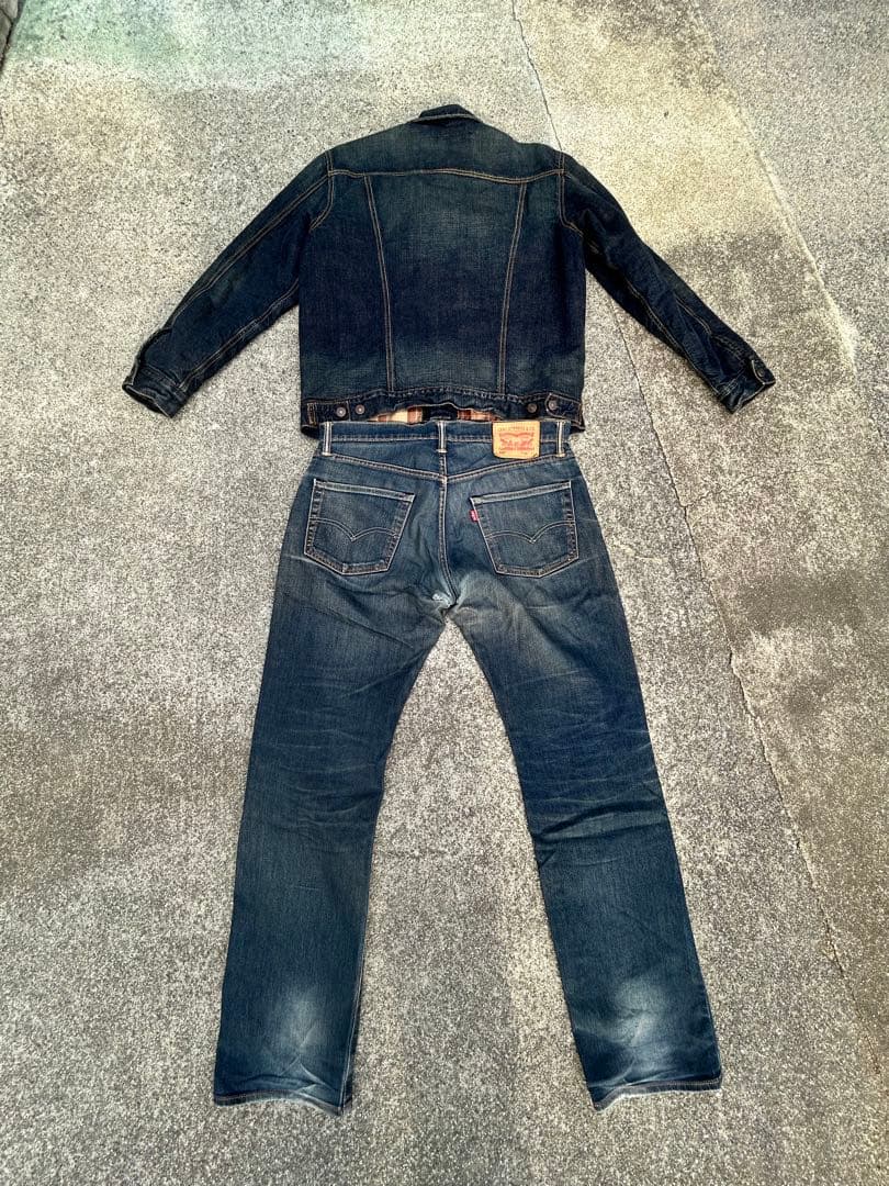 【値下げ交渉可】Levi's ダークインディゴ デニム　セットアップ　502