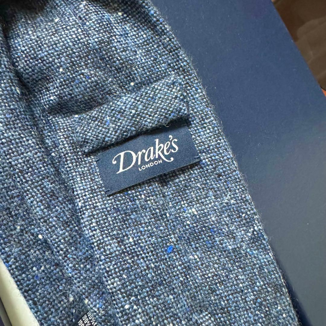 Drake's 英国製 スフォデラート カシミヤ100% ソリッドタイ ネクタイ