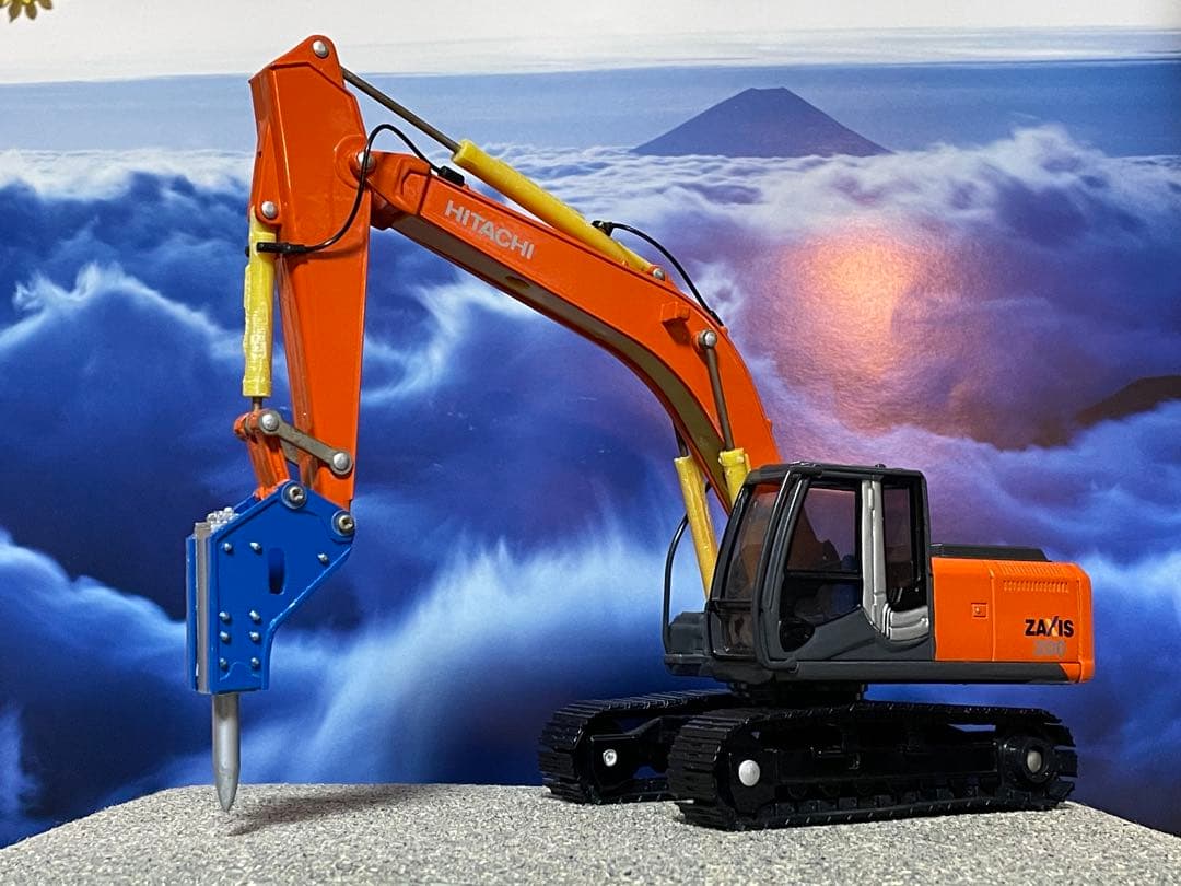 HITACHI ZAXIS 200ミニチュア ブレーカーと標準バケット付き