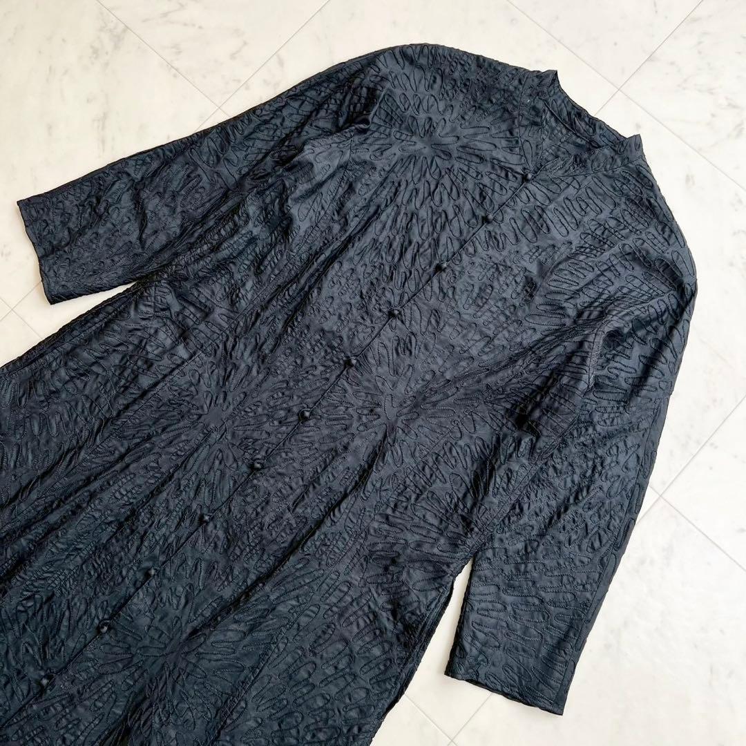 JURGEN LEHL シルク100% 波形 総刺繍ロングワンピース 羽織り