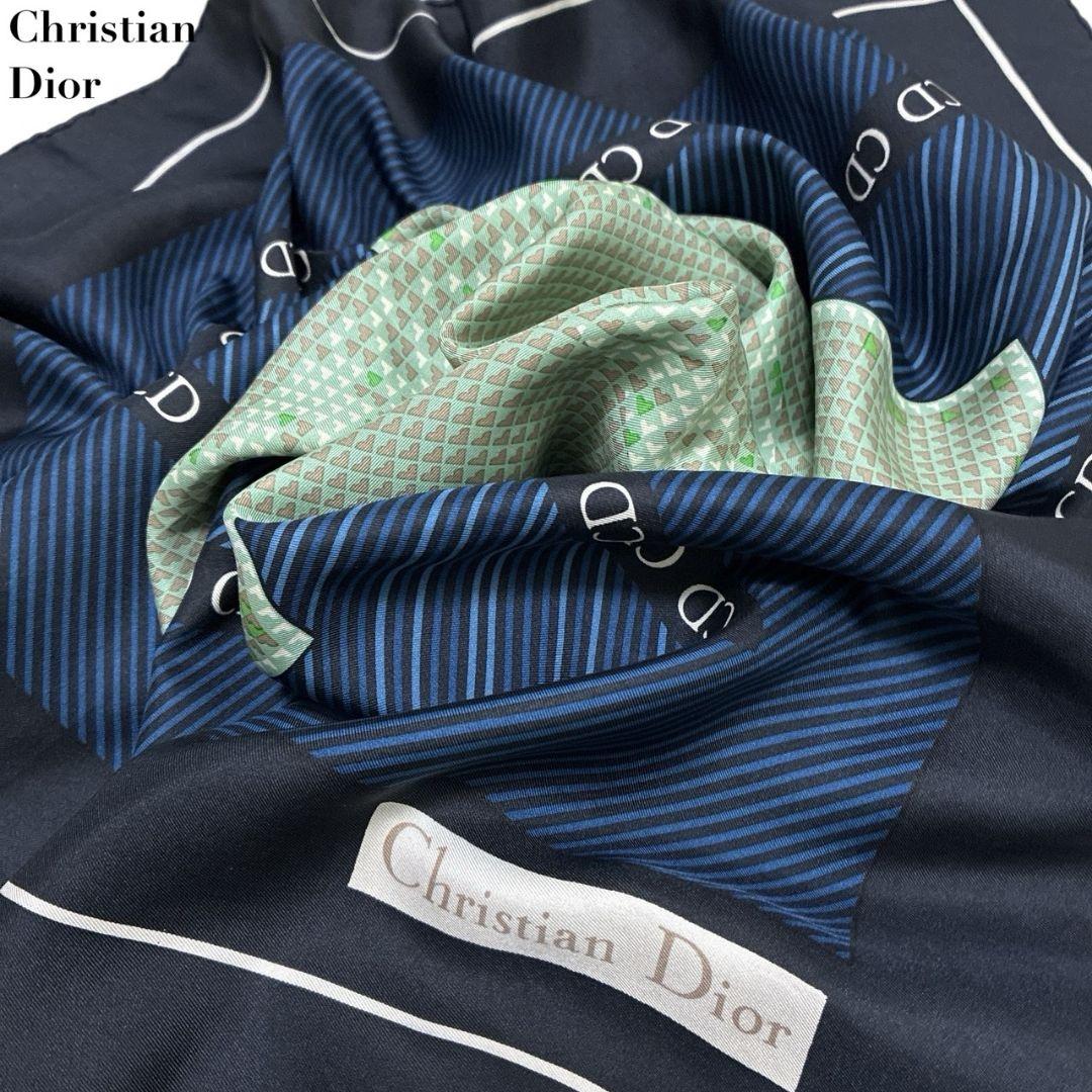 【極美品】Christian Dior 大判スカーフ ストール CDロゴ
