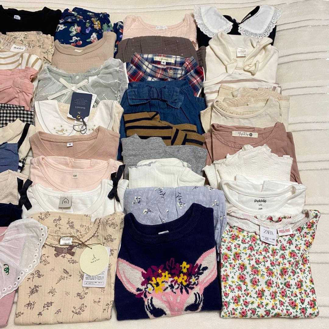 女の子　子供服　春夏　49点　まとめ売り　90 95 長袖　半袖　Tシャツ　秋冬
