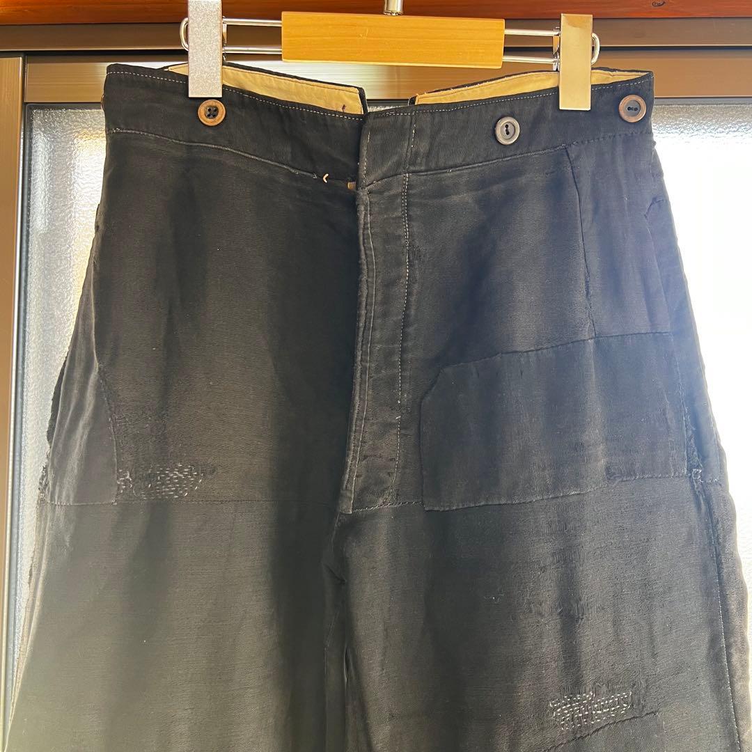 20s 30s french vintage ブラックモールスキン トラウザーズ