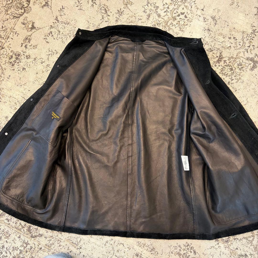 A VONTADE 牛革ブラック スエード カバーオール　40's