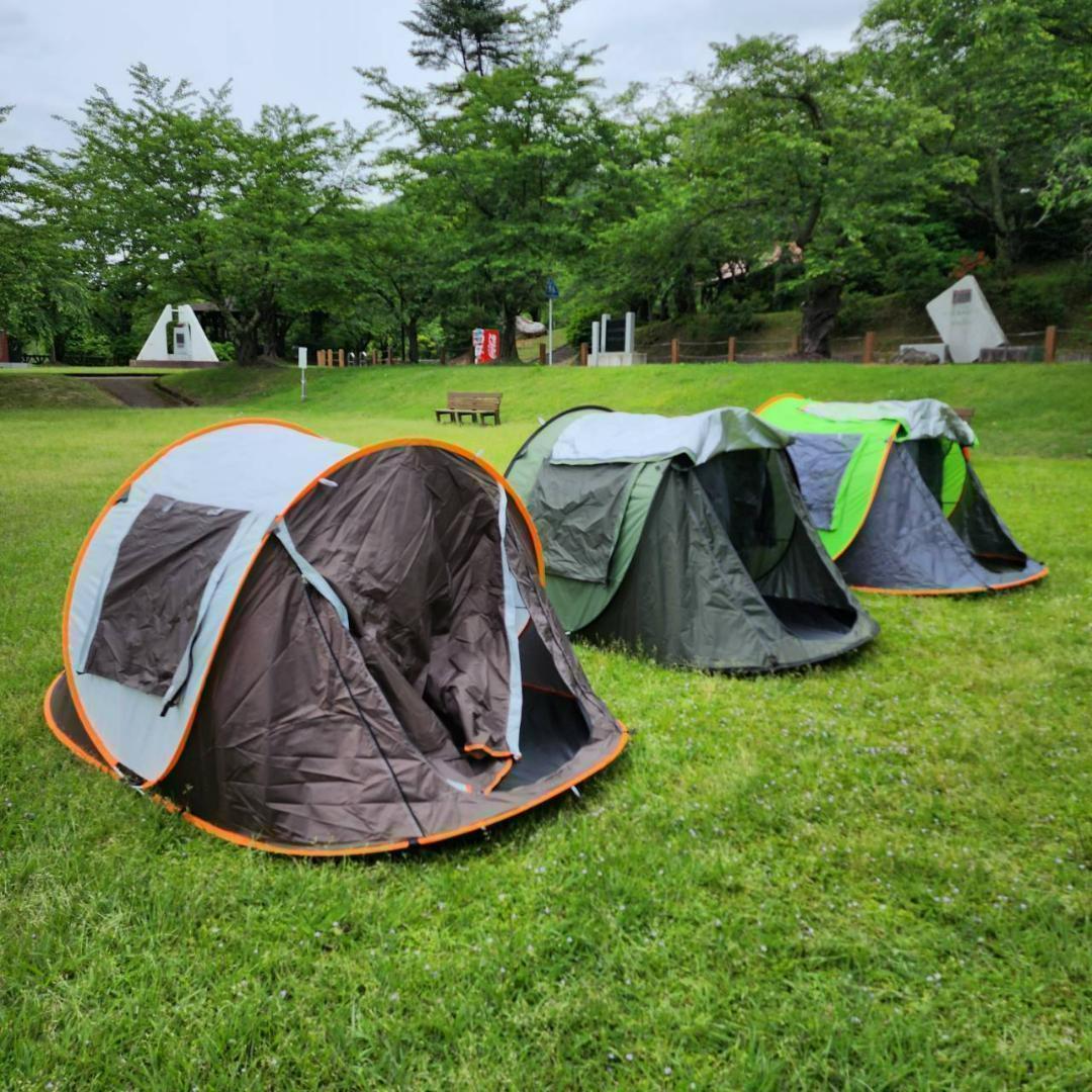 ✨瞬間設営✨1秒テント　アウトドア　キャンプ　BBQ グリーン&グレー